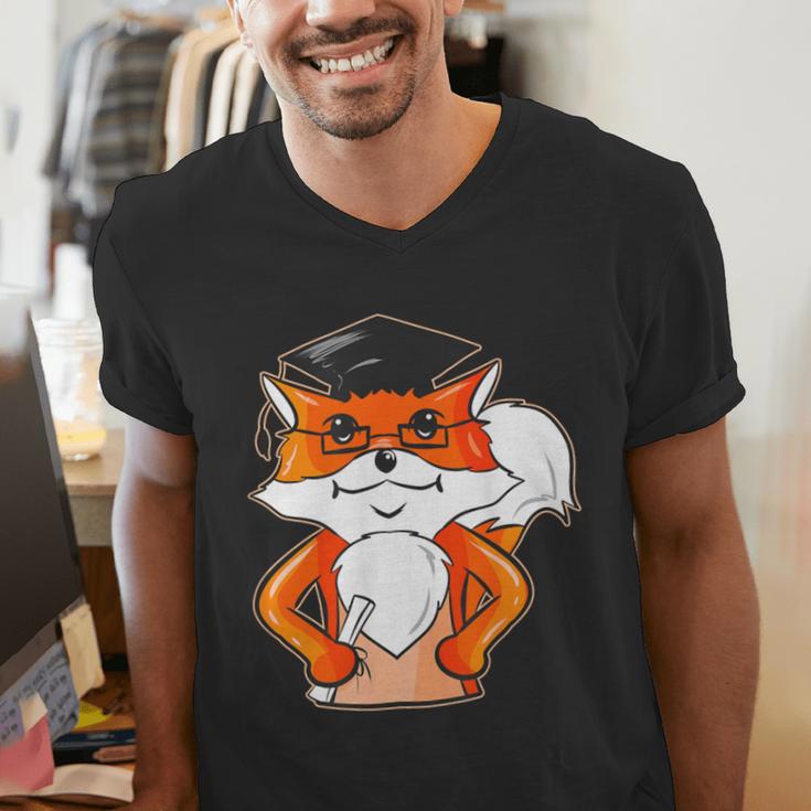 Graduation Fox School Bachelor Master Doctor Study Men's V-Neck T-Shirt
