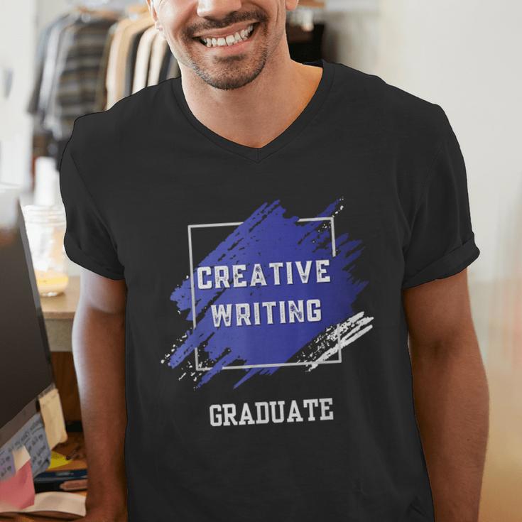 Graduation Graduated Creative Writing Degree University Men's V-Neck T-Shirt