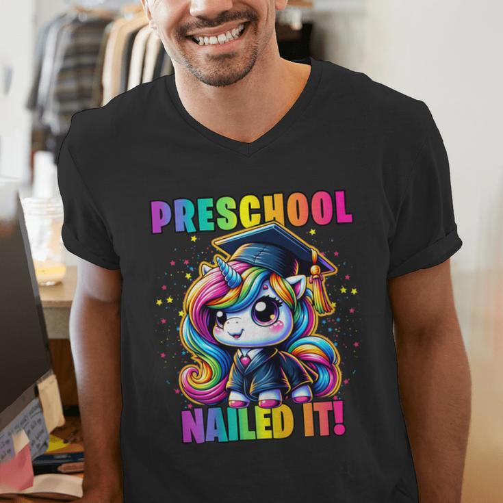Graduation Preschool Unicorn Nailed It Pre-K Girls Grad Men's V-Neck T-Shirt