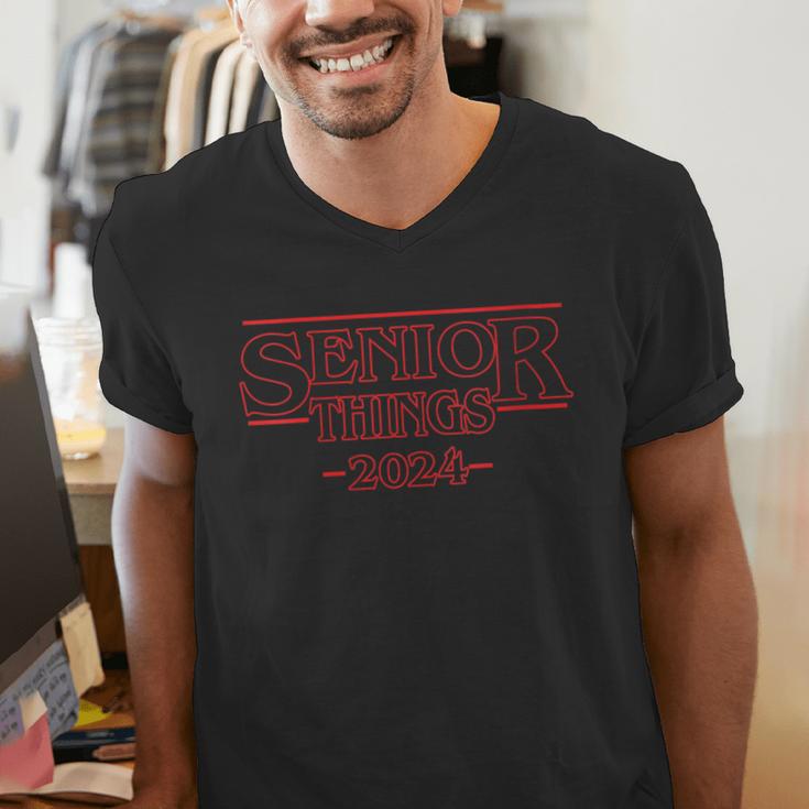 Graduation Senior Things 2024 Graduate Back To School Men's V-Neck T-Shirt