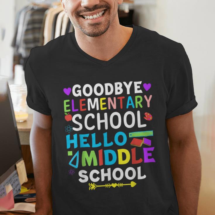 Graduation Shirt For 5th Grader Goodbye Hello Middle School Men's V-Neck T-Shirt