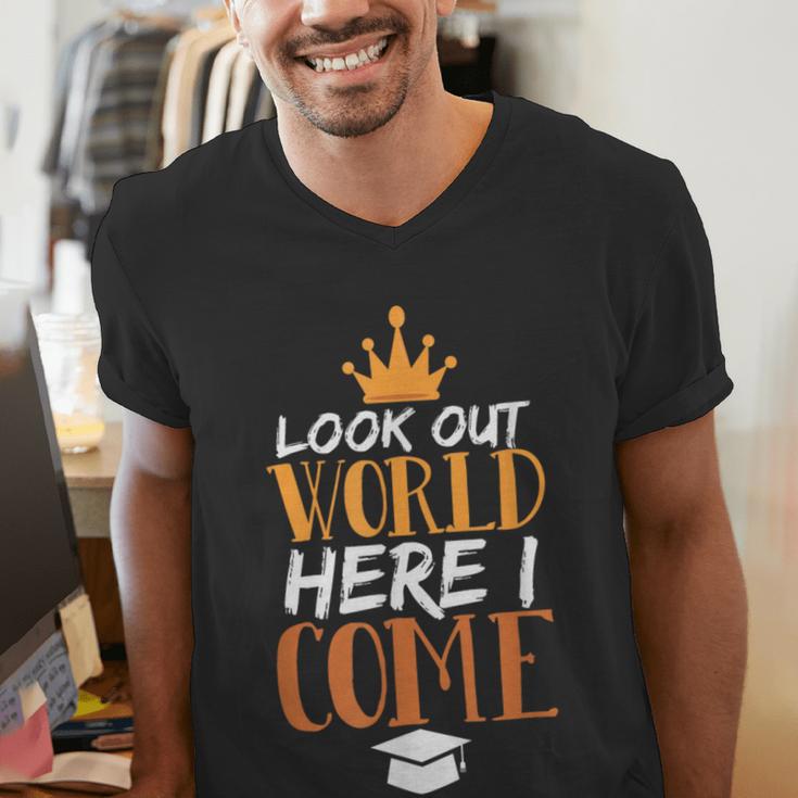 Graduation Shirt For Graduate Look Out World Here I Come Men's V-Neck T-Shirt