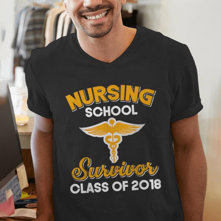 Graduation Shirt Nursing School Survivor Class Of 2018 Tee Men's V-Neck T-Shirt