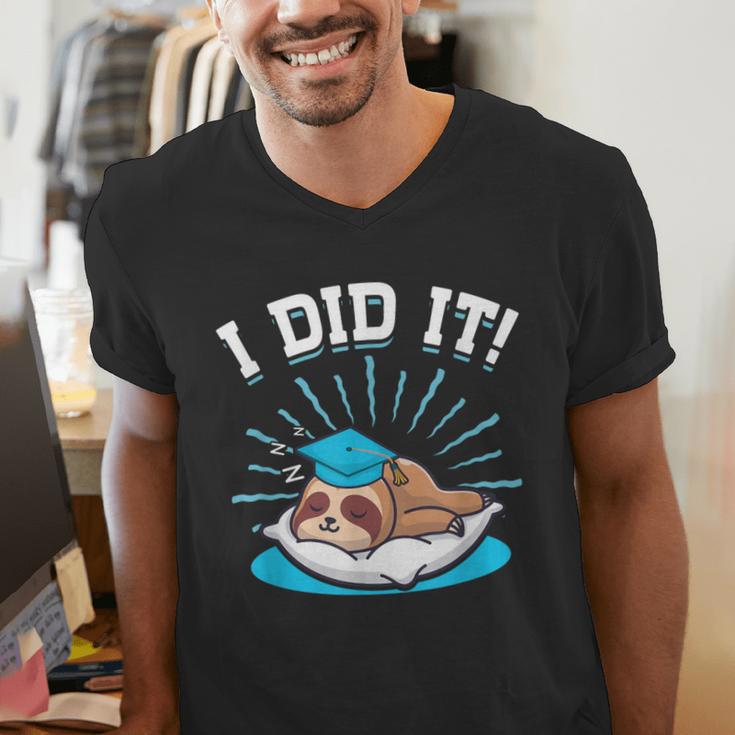 Graduation Did It Sloth Graduate Animal Sloths Sloth Men's V-Neck T-Shirt