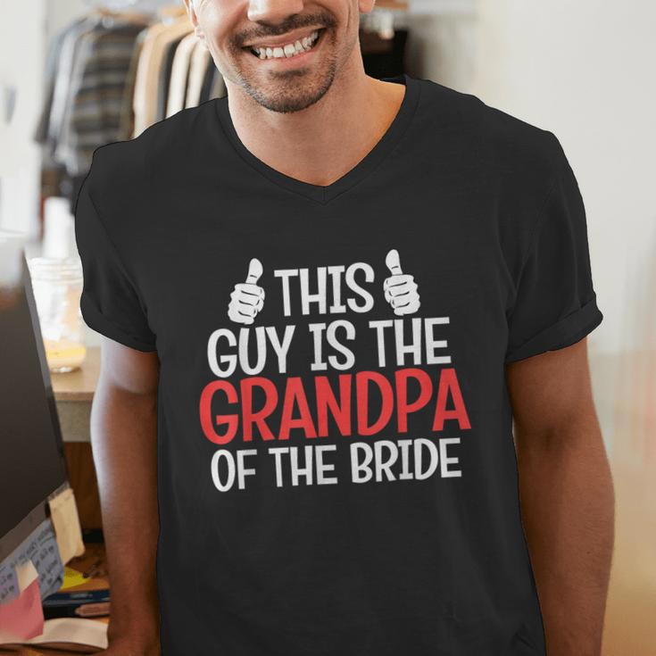 Grandpa Of The Bride Wedding Bride Grandfather Men Dad Men's V-Neck T-Shirt