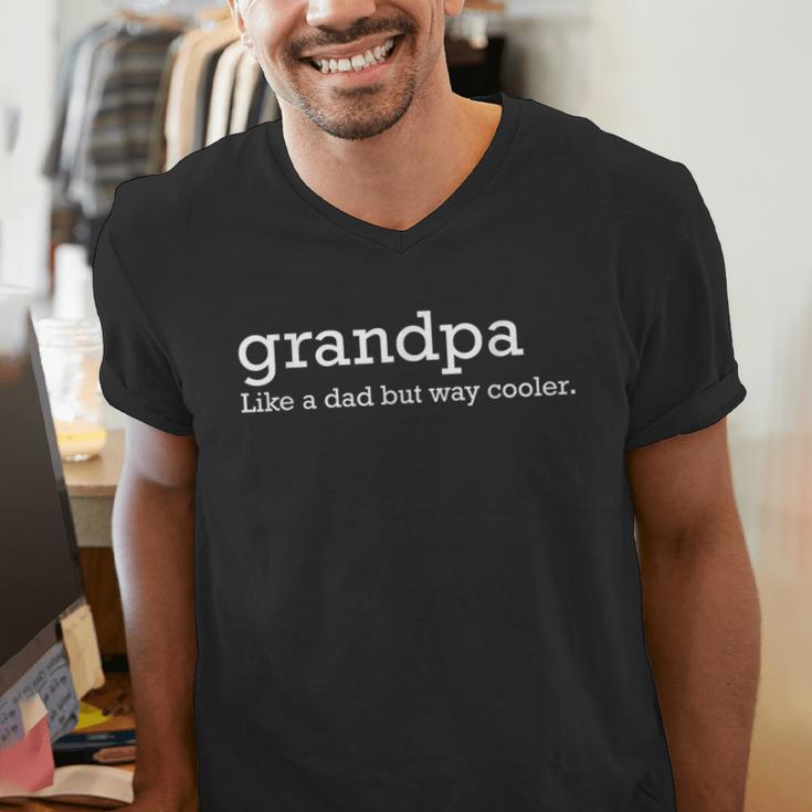 Grandpa Like a Dad But Way Cooler Small Men's V-Neck T-Shirt