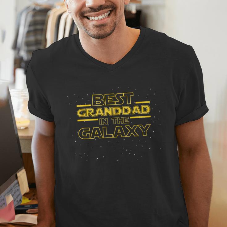 Grandpa Granddad Shirt Best Granddad In The Galaxy Men's V-Neck T-Shirt