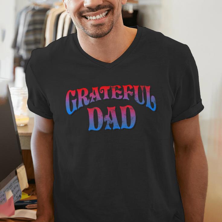 Grateful Dads World's Greatest Dad Fathers Day Men's V-Neck T-Shirt Grateful Dads World's Greatest Dad Fathers Day Men's V-Neck T-Shirt