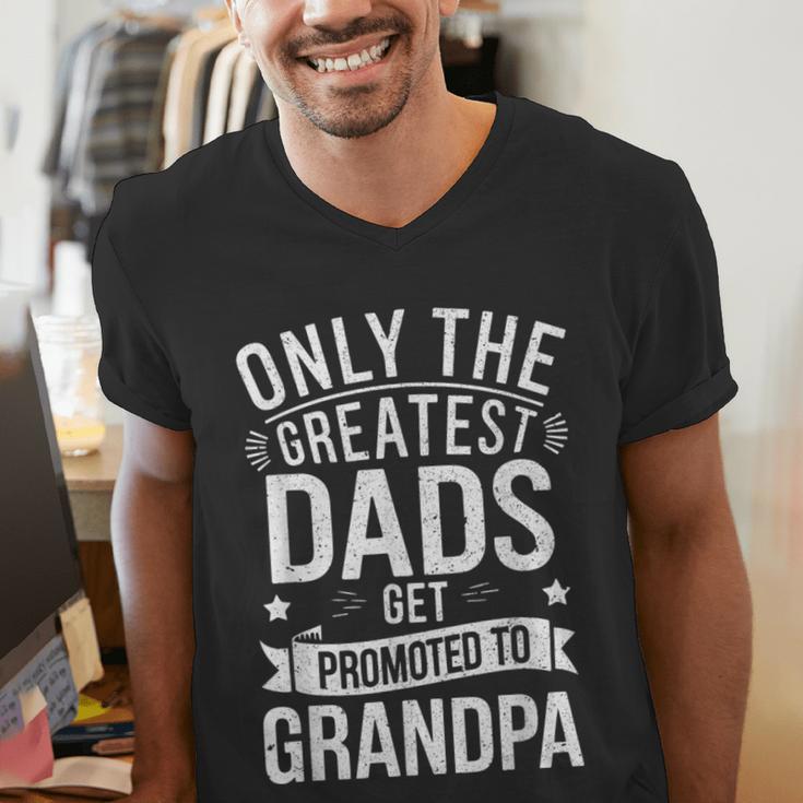 Only The Greatest Dads Get Promoted To Grandpa Shirt Men Men's V-Neck T-Shirt