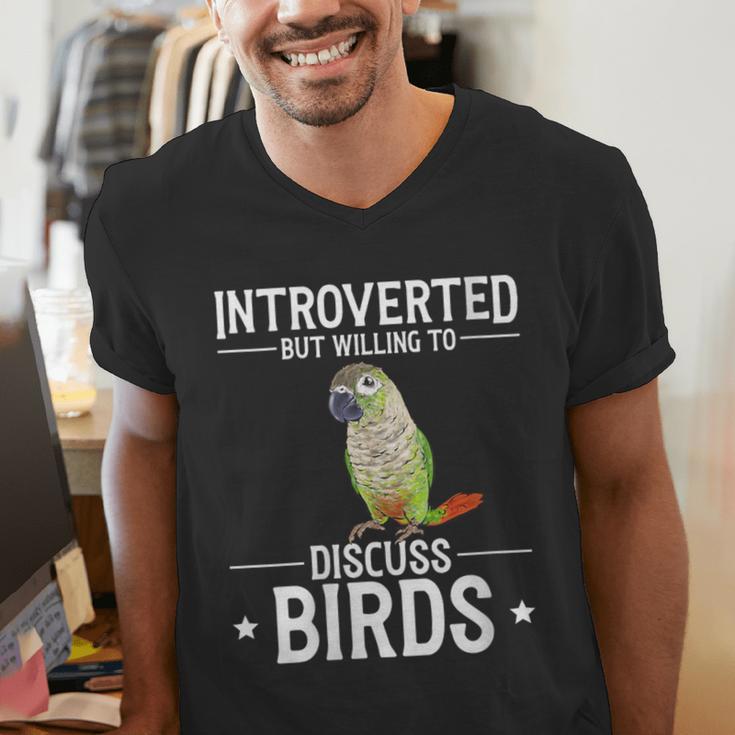 Green Cheek Conure Introvert Parrot Bird Conure Men's V-Neck T-Shirt Green Cheek Conure Introvert Parrot Bird Conure Men's V-Neck T-Shirt