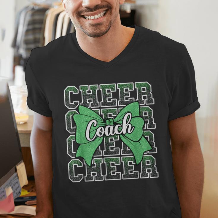 Green Sport Loud Proud Cheer Coach Dad Father's Day Men's V-Neck T-Shirt Green Sport Loud Proud Cheer Coach Dad Father's Day Men's V-Neck T-Shirt