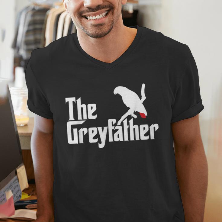 The Greyfather African Grey Parrot Lovers Bird's Dad Men's V-Neck T-Shirt The Greyfather African Grey Parrot Lovers Bird's Dad Men's V-Neck T-Shirt