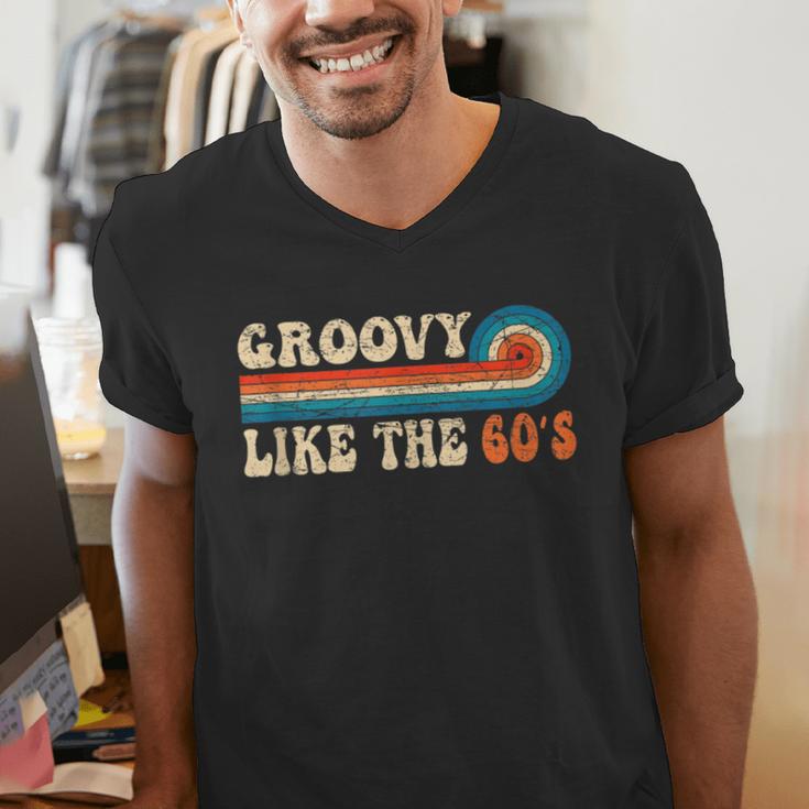 Groovy Like The 60s Aesthetic Nostalgia 1960's Retro Men's V-Neck T-Shirt
