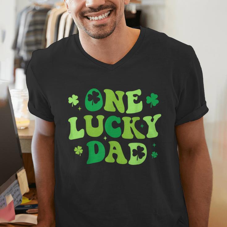 Groovy St Patrick's Day Apparel One Lucky Dad Shirt Small Modern Groovy St Patrick's Day Shirt Men's V-Neck T-Shirt Groovy St Patrick's Day Apparel One Lucky Dad Shirt Small Modern Groovy St Patrick's Day Shirt Men's V-Neck T-Shirt