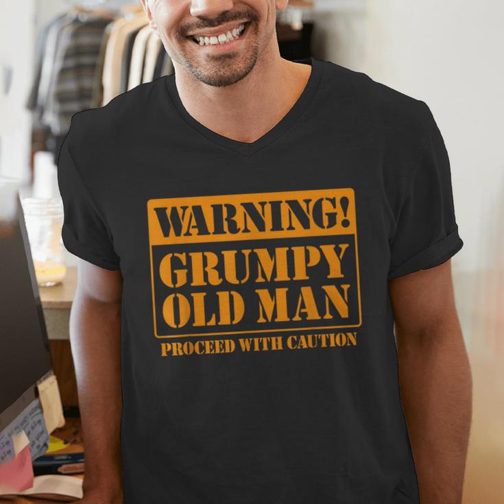 Grumpy Old Man Tee Shirt For Grandfathers Dads Father's Day Men's V-Neck T-Shirt