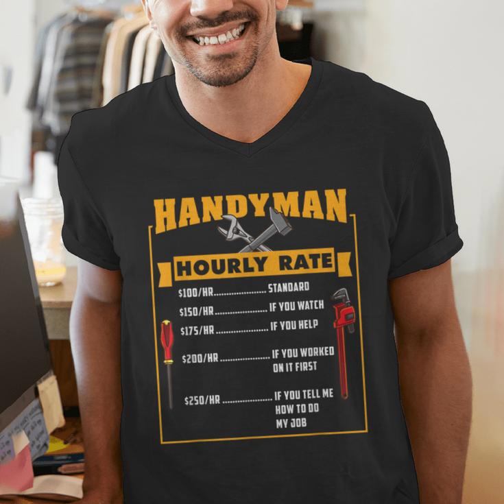 Handyman Hourly Rate Fathers Day Dad Men's V-Neck T-Shirt Handyman Hourly Rate Fathers Day Dad Men's V-Neck T-Shirt