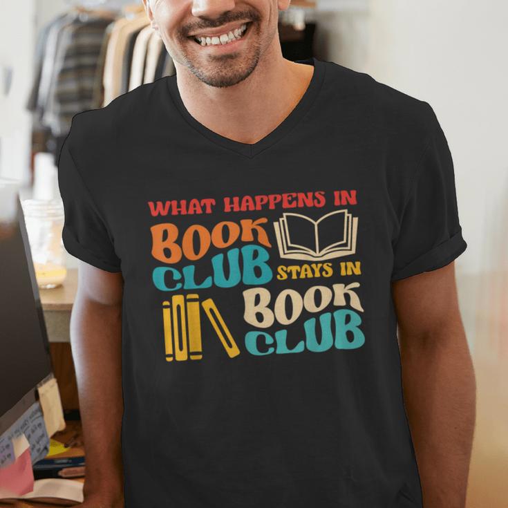 What Happens In Book Club Stays In Book Club Retro Men's V-Neck T-Shirt What Happens In Book Club Stays In Book Club Retro Men's V-Neck T-Shirt
