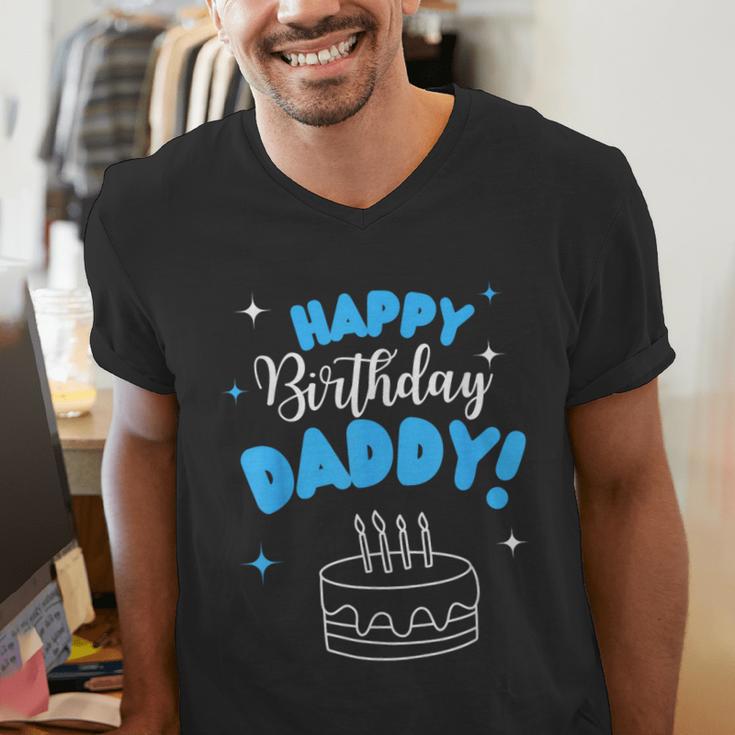 Happy Birthday Daddy Dad Birthday Bday Costume Family Party Men's V-Neck T-Shirt