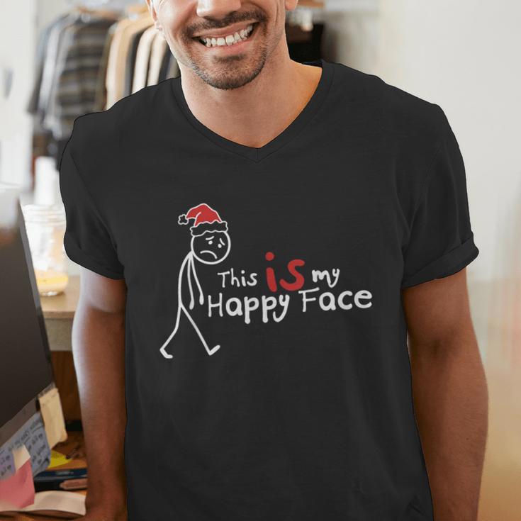 This Is My Happy Face List Christmas Introvert Men's V-Neck T-Shirt This Is My Happy Face List Christmas Introvert Men's V-Neck T-Shirt