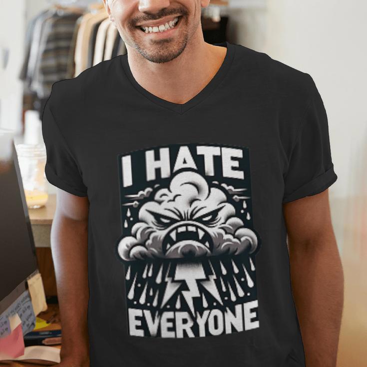 I Hate Everyone Introvert Anti-Social Dark Humor Men's V-Neck T-Shirt I Hate Everyone Introvert Anti-Social Dark Humor Men's V-Neck T-Shirt
