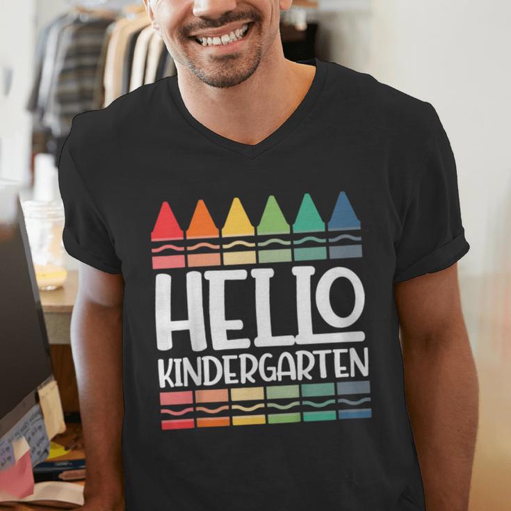 Hello Kindergarten First Day Back To School Graduation Men's V-Neck T-Shirt