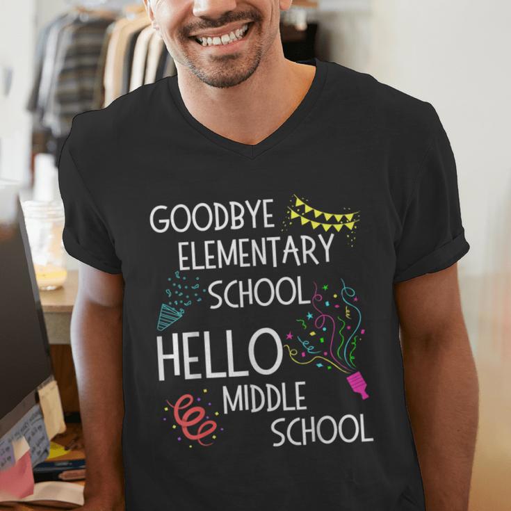 Hello Middle School Graduation Elementary School T-Shirt Men's V-Neck T-Shirt