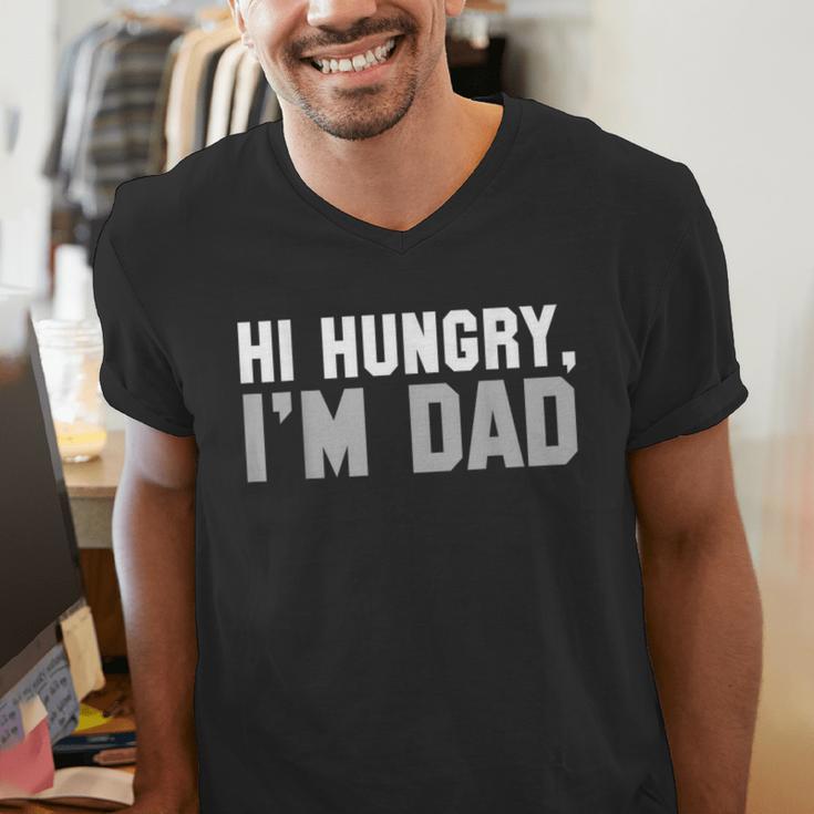 Hi Hungry I'm Dad Tee For Men Dad Joke Small Men's V-Neck T-Shirt