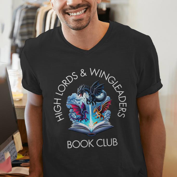High Lords & Wingleaders Book Club Fantasy Storm Dragon Men's V-Neck T-Shirt