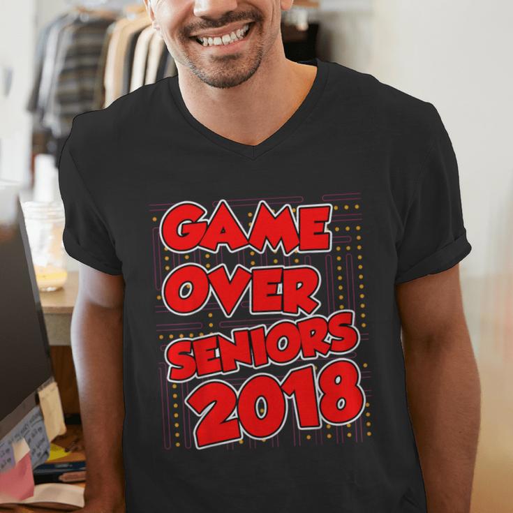 High School Graduation Tshirt Game Over Senior Class Of 2018 Men's V-Neck T-Shirt