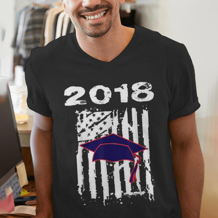 High School GraduationShirt Flag College Graduation Men's V-Neck T-Shirt