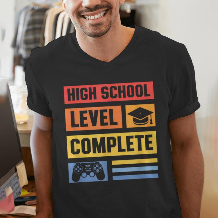 High School Level Complete Class Of 2024 Senior Graduation Men's V-Neck T-Shirt