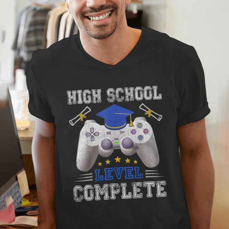 High School Level Complete Class Of 2025 Graduation Men's V-Neck T-Shirt