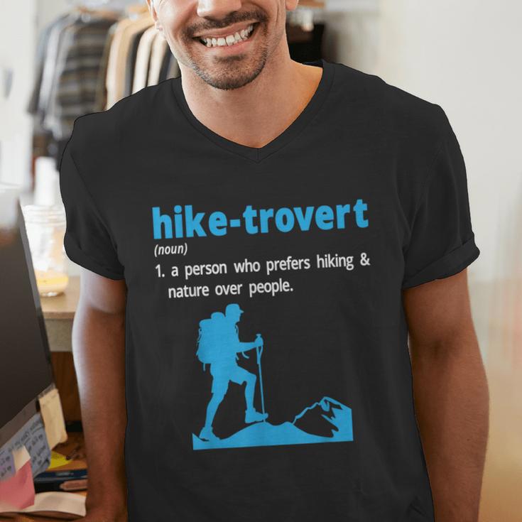 Hike-Trovert Hiking Humor Definition Introvert Men's V-Neck T-Shirt