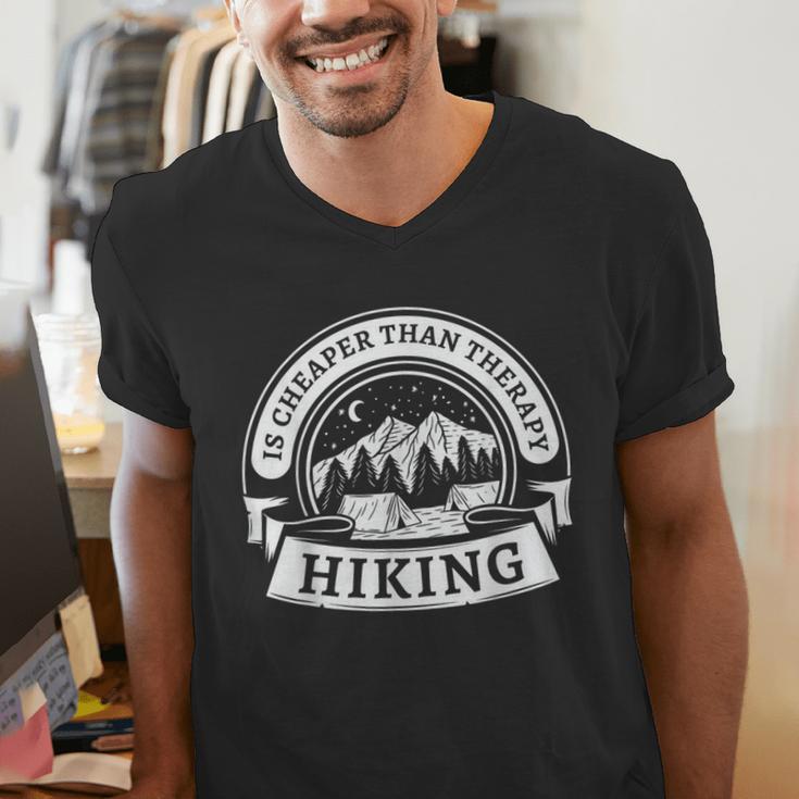 Hiking It's Cheaper Than A Therapy Introvert Shirt Men's V-Neck T-Shirt