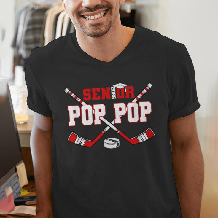 Hockey Senior Pop Pop Graduation Class Of 2026 Kids Men's V-Neck T-Shirt