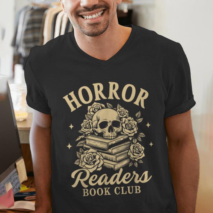 Horror Reading Spooky Vibes Bookish Horror Readers Book Club Men's V-Neck T-Shirt Horror Reading Spooky Vibes Bookish Horror Readers Book Club Men's V-Neck T-Shirt
