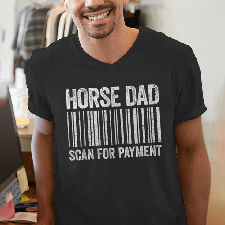 Horse Dad Scan For Payment Shirt Men Horse Lover Daddy Men's V-Neck T-Shirt