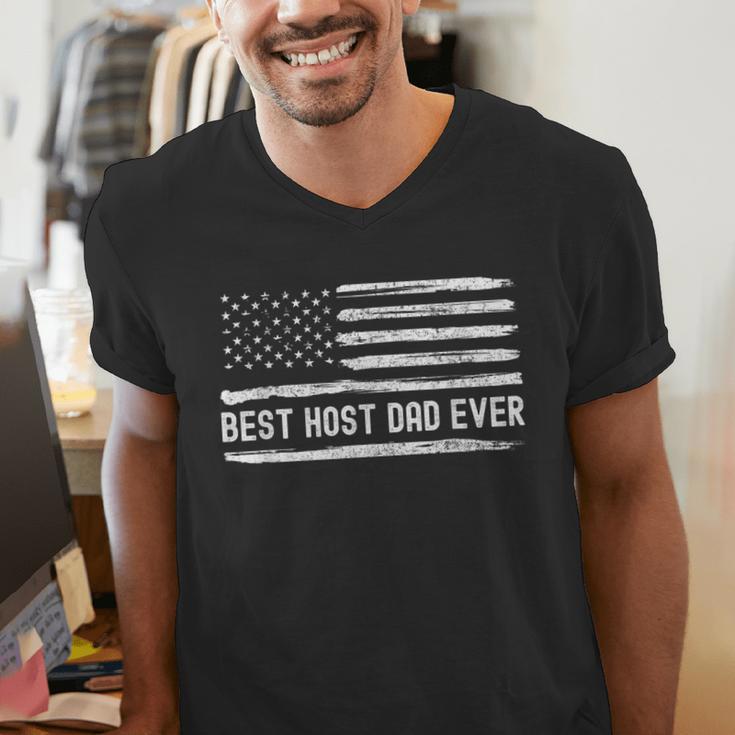 Host Dad Best Ever Flag Men's V-Neck T-Shirt Host Dad Best Ever Flag Men's V-Neck T-Shirt