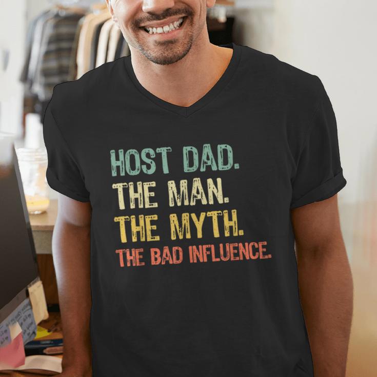 Host Dad The Man Myth The Bad Influence Retro Men's V-Neck T-Shirt