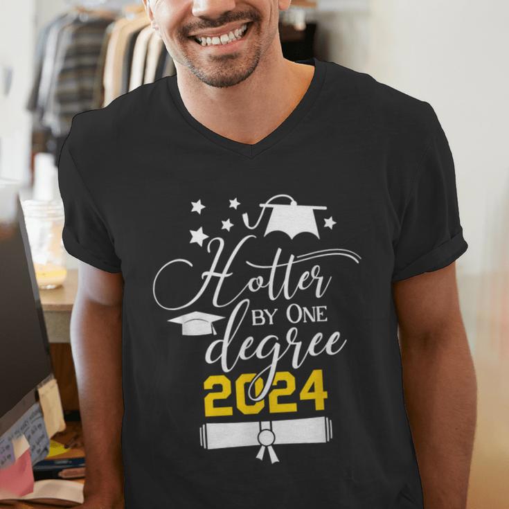 Hotter By One Degree Senior 2024 Class Of 2024 Graduation Men's V-Neck T-Shirt