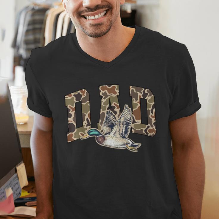 Hunting Dad Duck Camouflage Camo Preppy Camo Dad Camo Men's V-Neck T-Shirt