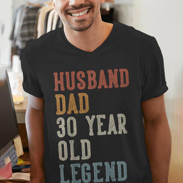 Husband Dad 30 Year Old Legend 30th Birthday Men's V-Neck T-Shirt