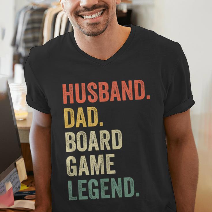 Husband Dad Board Game Night Legend Father Vintage Men's V-Neck T-Shirt Husband Dad Board Game Night Legend Father Vintage Men's V-Neck T-Shirt