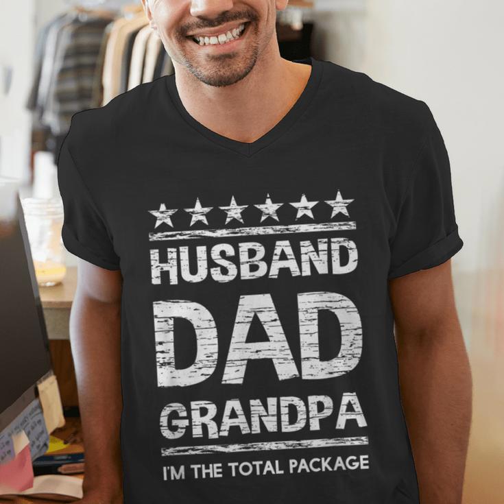 Husband Dad Grandpa Shirt For Him Men's V-Neck T-Shirt