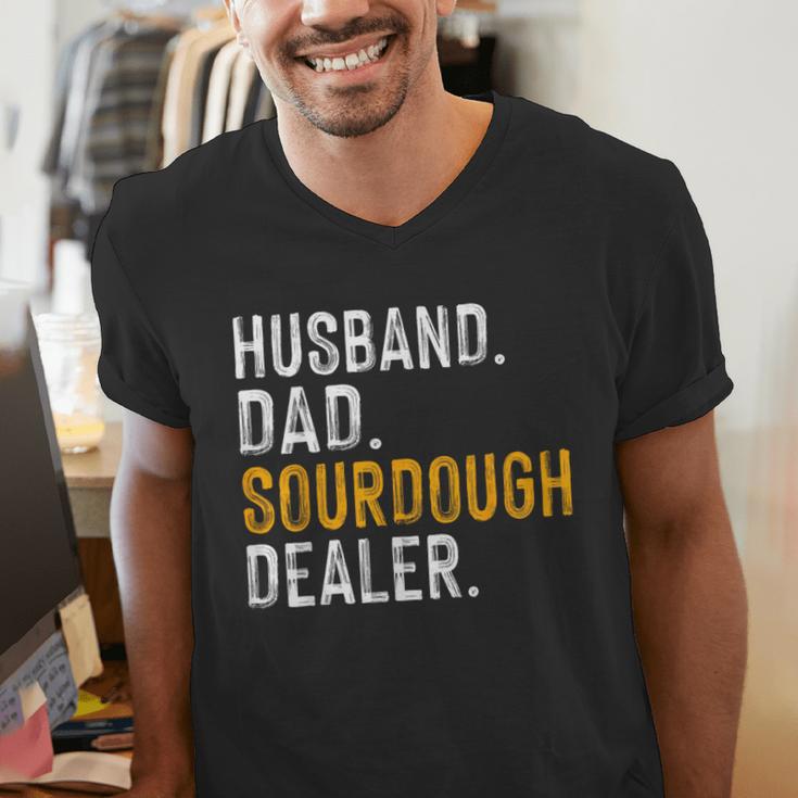 Husband Dad Sourdough Dealer Sourdough Baker Men's V-Neck T-Shirt