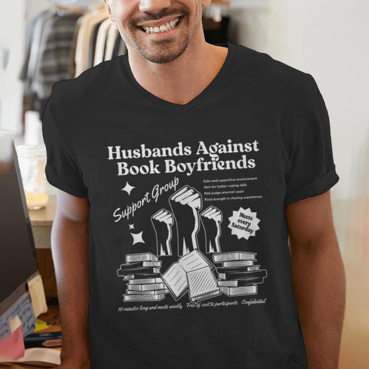 Husbands Against Book Boyfriends Book Boyfriends Club Men's V-Neck T-Shirt Husbands Against Book Boyfriends Book Boyfriends Club Men's V-Neck T-Shirt