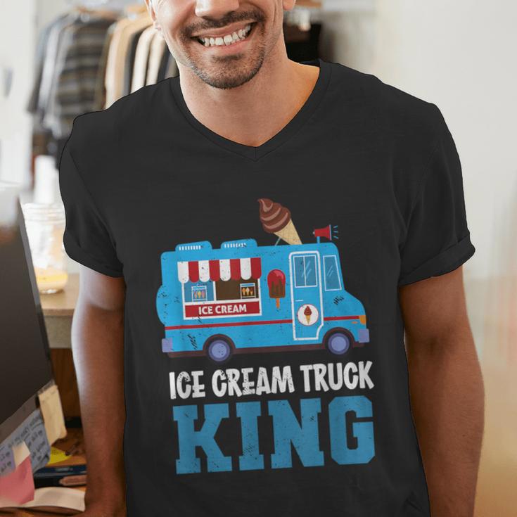 Ice Cream Truck King Nostalgia Summer Ice Cream Truck Driver Men's V-Neck T-Shirt Ice Cream Truck King Nostalgia Summer Ice Cream Truck Driver Men's V-Neck T-Shirt