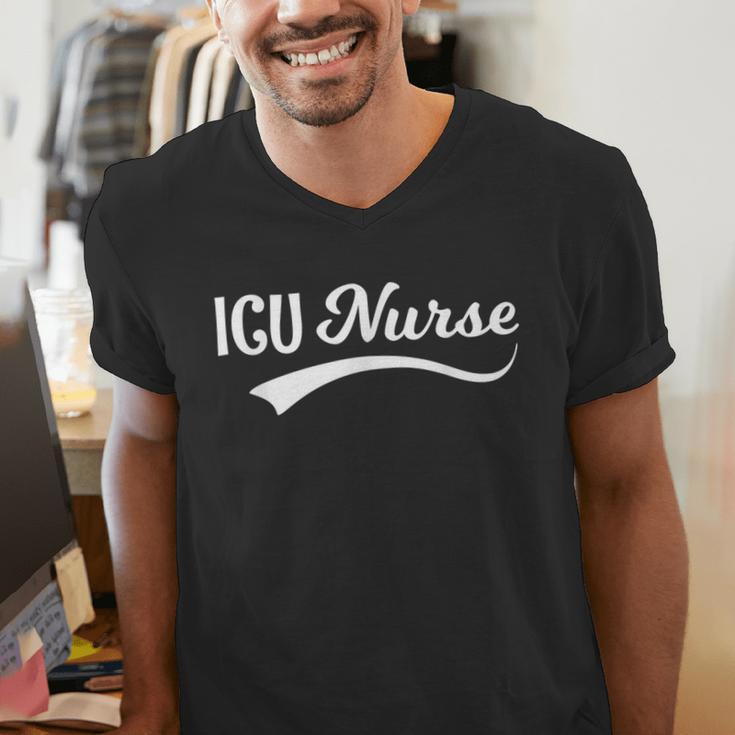 ICU Nurse Graduation Nurse RN Birthday Men's V-Neck T-Shirt