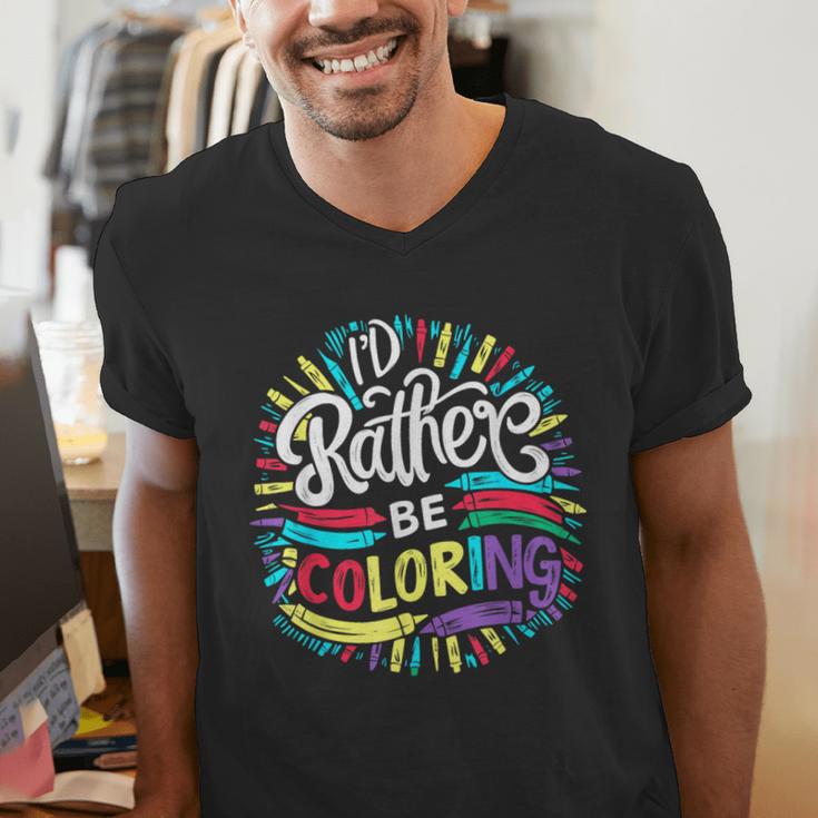 I'd Rather Be Coloring Books Color Drawing Book Men's V-Neck T-Shirt