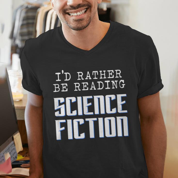 I'd Rather Be Reading Science Fiction Sci Fi Book Reader Men's V-Neck T-Shirt I'd Rather Be Reading Science Fiction Sci Fi Book Reader Men's V-Neck T-Shirt